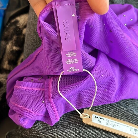 NWT SKIMS Mesh Rhinestone Cover Up Tank - Violet XXS - Picture 3 of 5